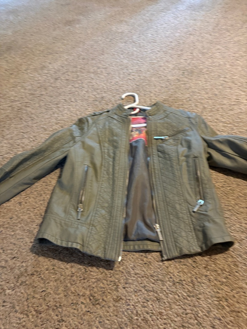Bernardo Olive Green Faux Leather Jacket
